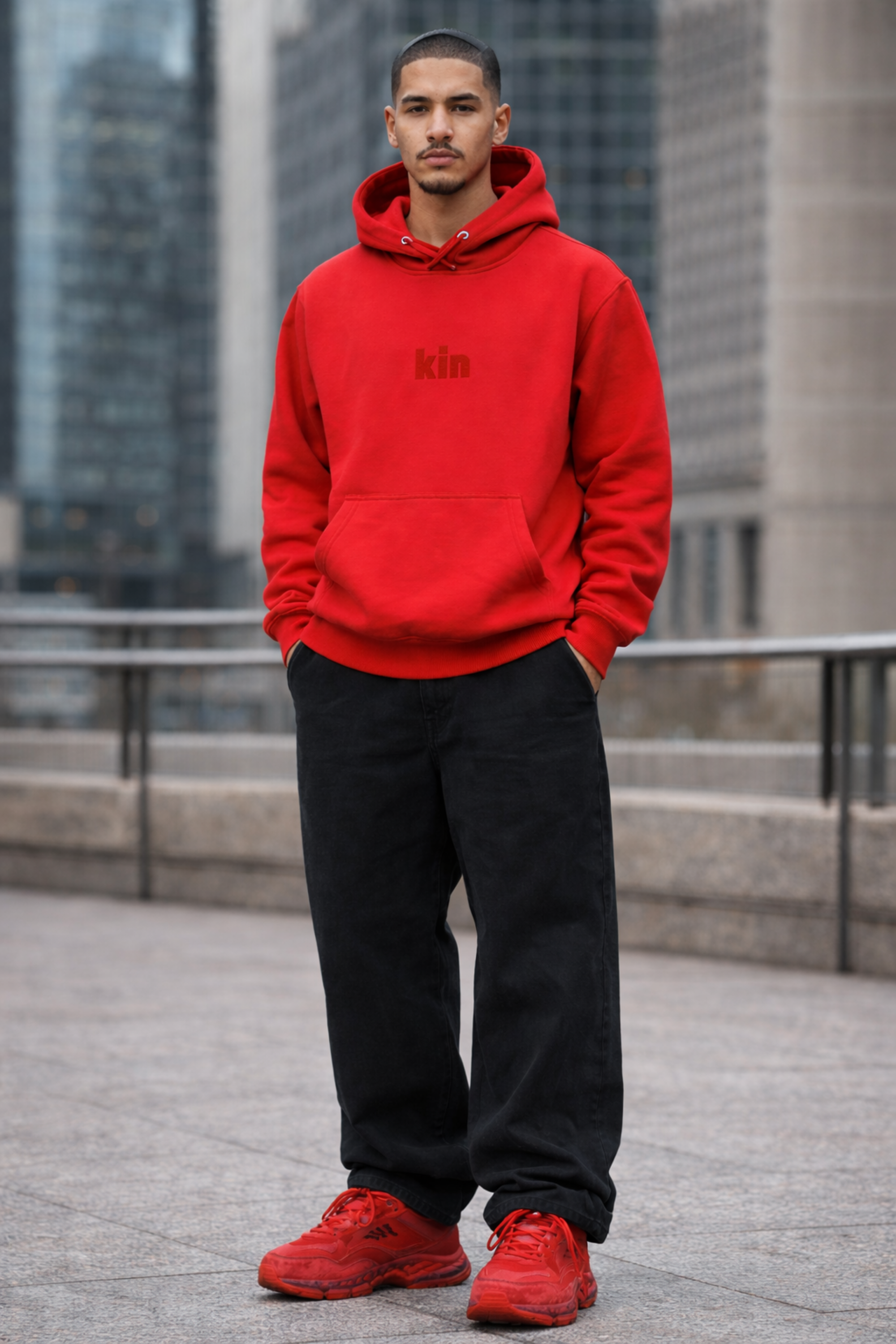 UV x kin | Team Red EMBROIDERED Hoodie