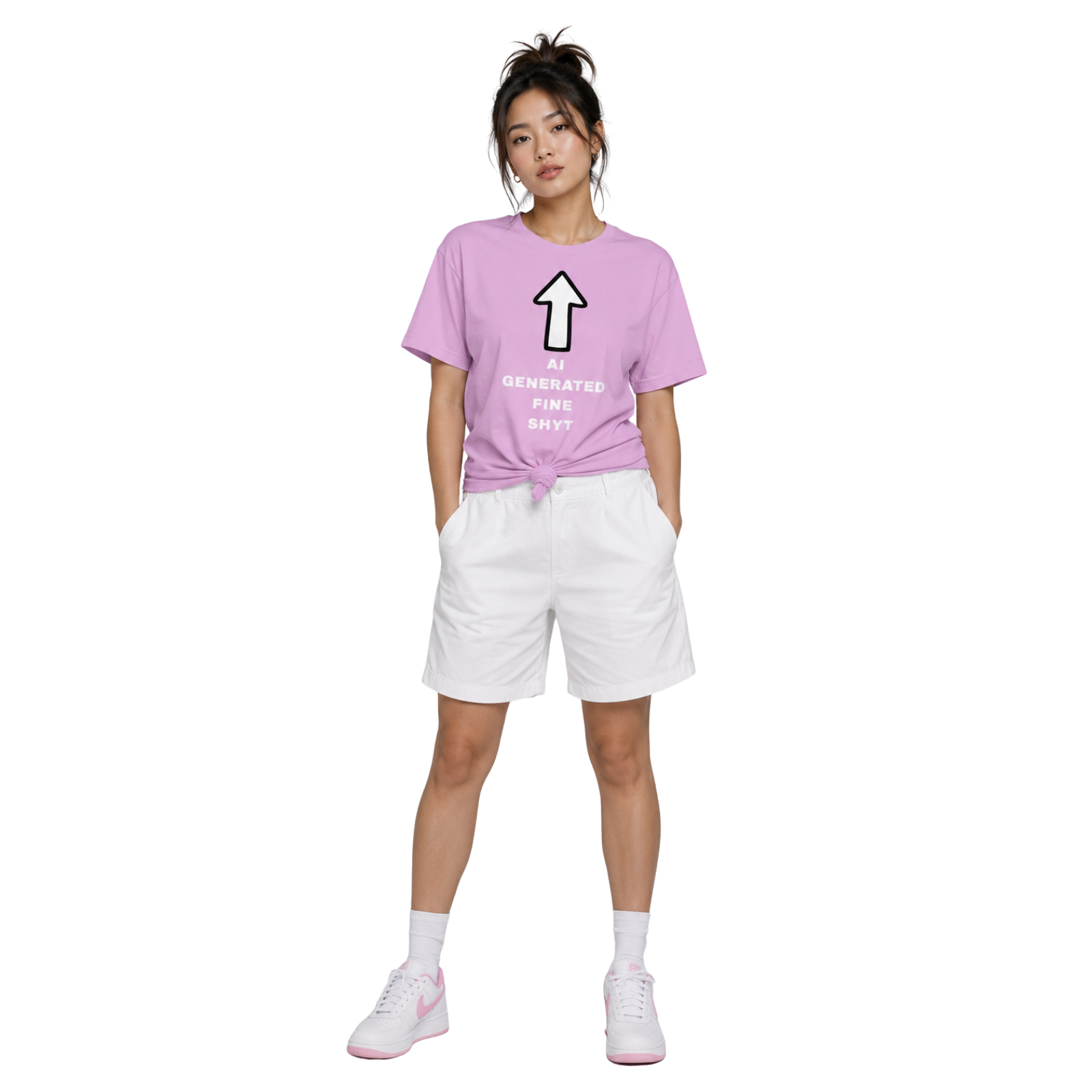 AI Generated Fine Shyt (Black / Lilac) Tee